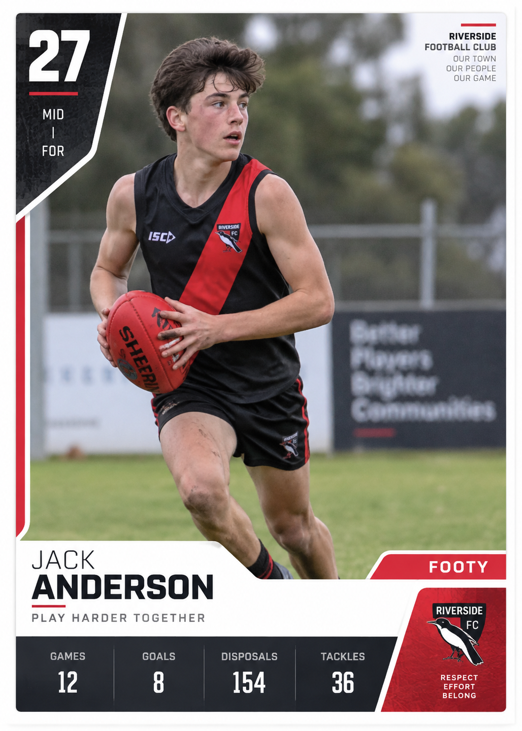 Footy player base card