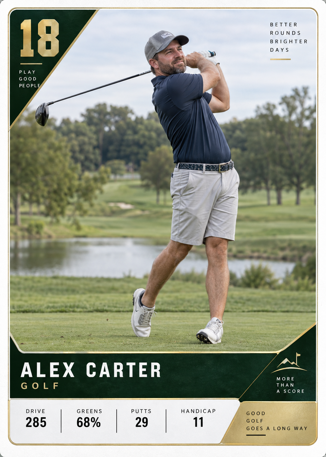 Golf player base card