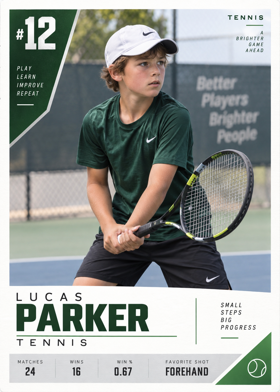Tennis player base card